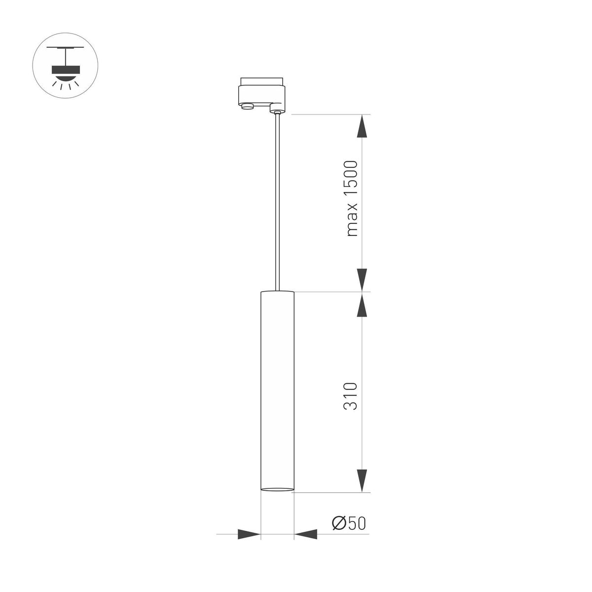 Трековый светильник Arlight LGD-Pipe-Track-Hang-2TR-R50-9W Day4000 037432 в Санкт-Петербурге