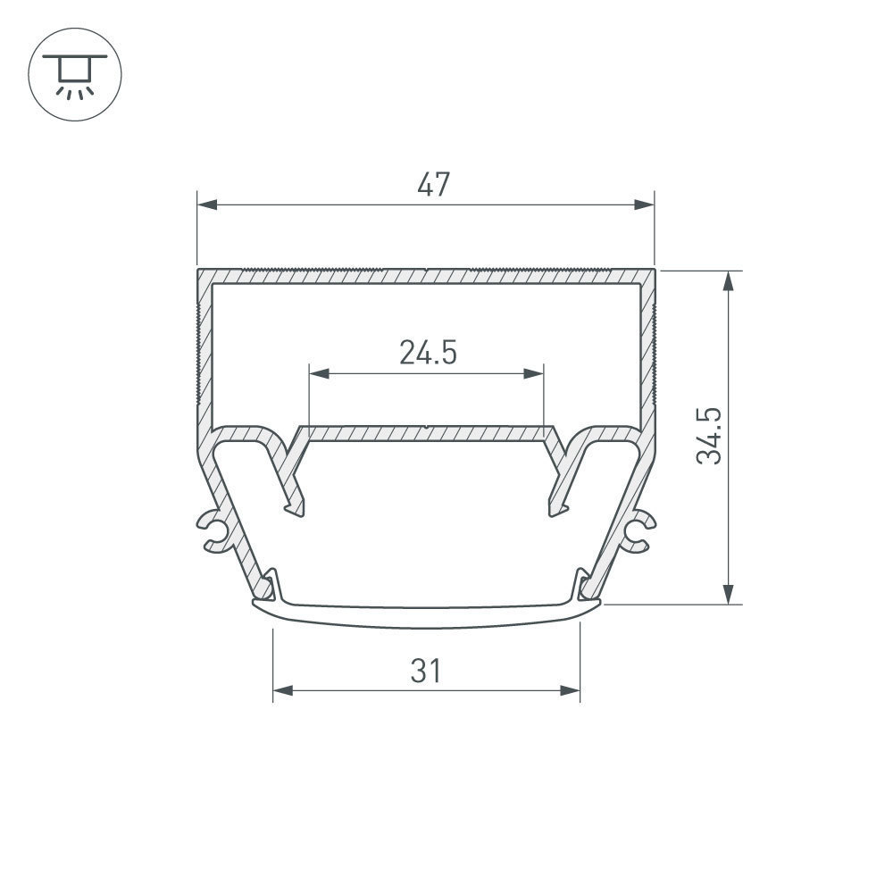 Профиль Arlight STRETCH-S-35-CEIL-CENTER-2000 (GAMMA35) 040699 в Санкт-Петербурге