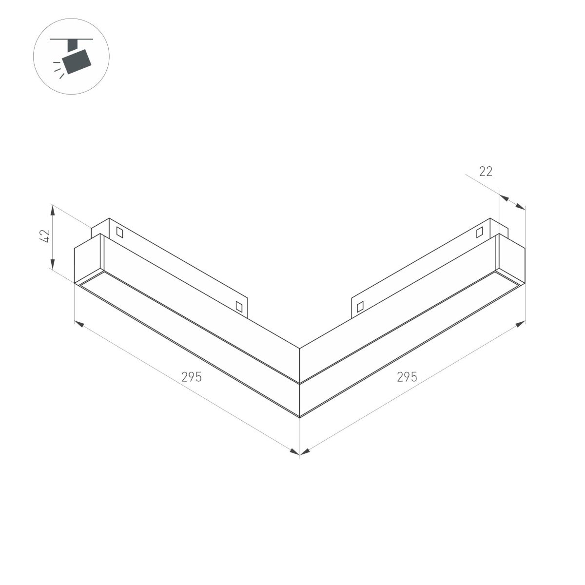 Трековый магнитный светильник Arlight MAG-ORIENT-FLAT-ANGLE-L295-18W Warm3000 (BK, 100 deg, 48V) (IP20 Металл) 060731 в #REGION_NAME_DECLINE_PP#