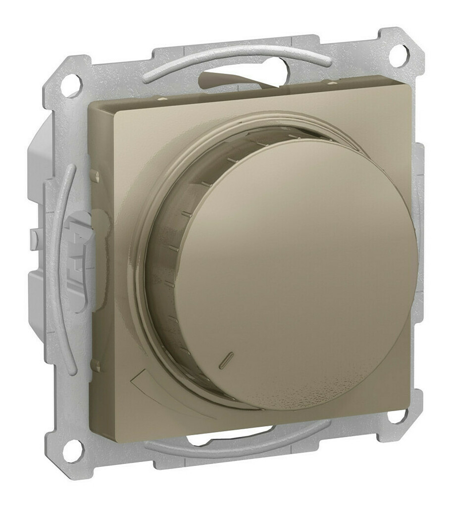 Светорегулятор (диммер) повор-нажим, LED, RC, 400Вт, мех. Systeme Electric AtlasDesign Шампань ATN000523 в Санкт-Петербурге