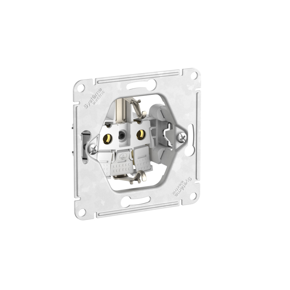 Розетка с зазем. со шт. с прозрач. крыш, 16А, IP44, мех., быстрозажим. Клем Systeme Electric AtlasDesign Aqua Карбон ATN441046S в Санкт-Петербурге