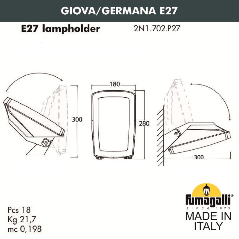 Уличный настенный светильник Fumagalli 2N1.702.000.LYF1R в Санкт-Петербурге