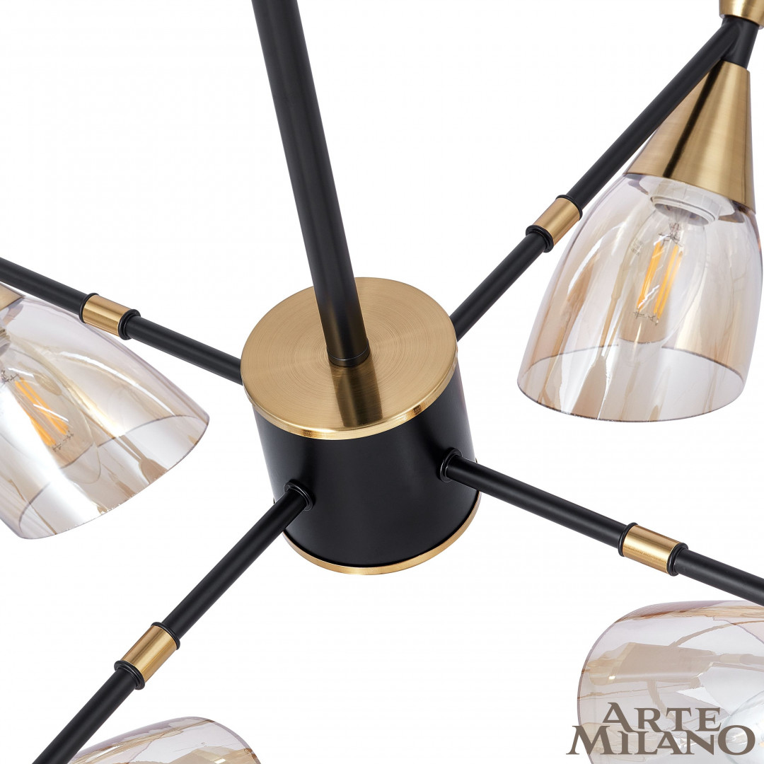 Люстра на штанге Arte Milano Neapolis 276708/8 BK/GD в #REGION_NAME_DECLINE_PP#