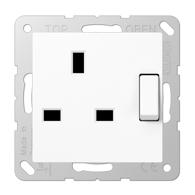 Розетка британского стандарта с выключателем Jung A3171WW в Санкт-Петербурге