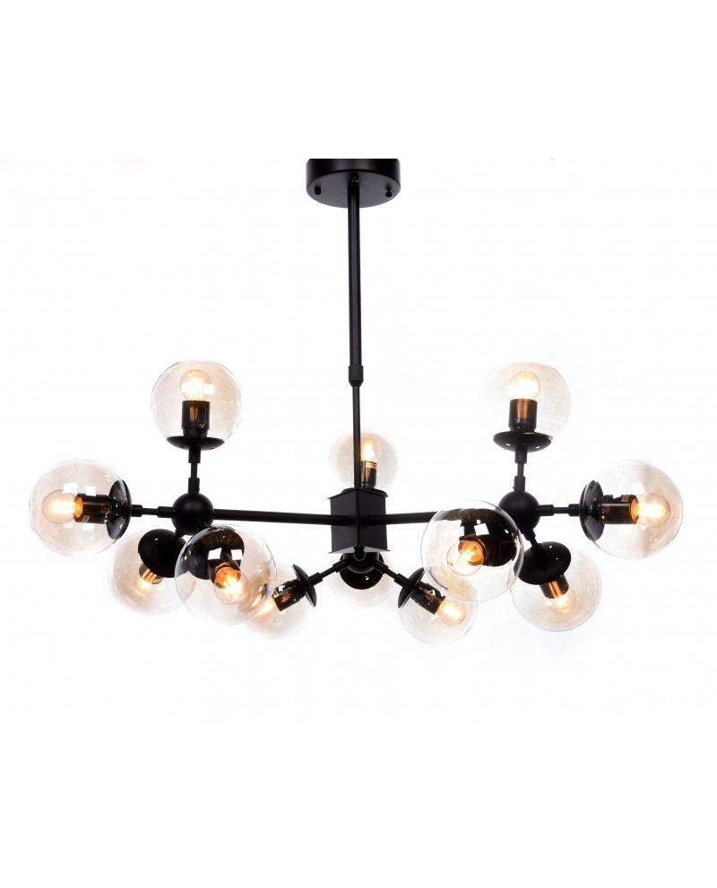 Люстра на штанге Lumina Deco Zodiak LDP 160-12 BK+TEA в #REGION_NAME_DECLINE_PP#