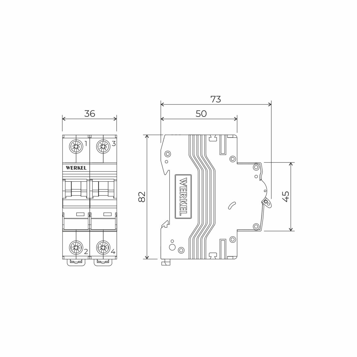 Автоматический выключатель 2P 32 A C 4,5 кА Werkel W902P324 4690389192821 a062497 в Санкт-Петербурге