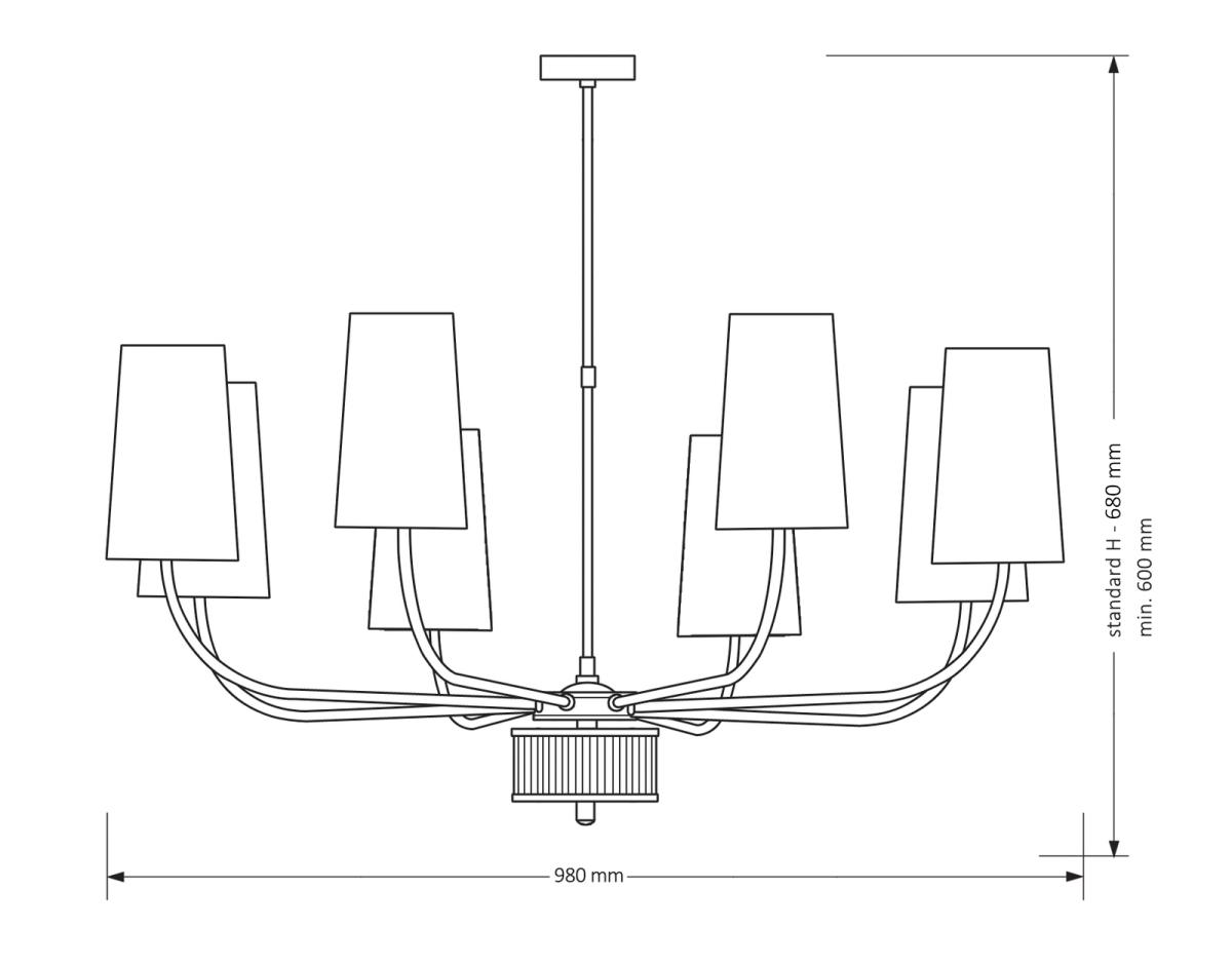 Люстра на штанге Kutek Mood Pesaro PES-ZW-8 (CZ) в #REGION_NAME_DECLINE_PP#