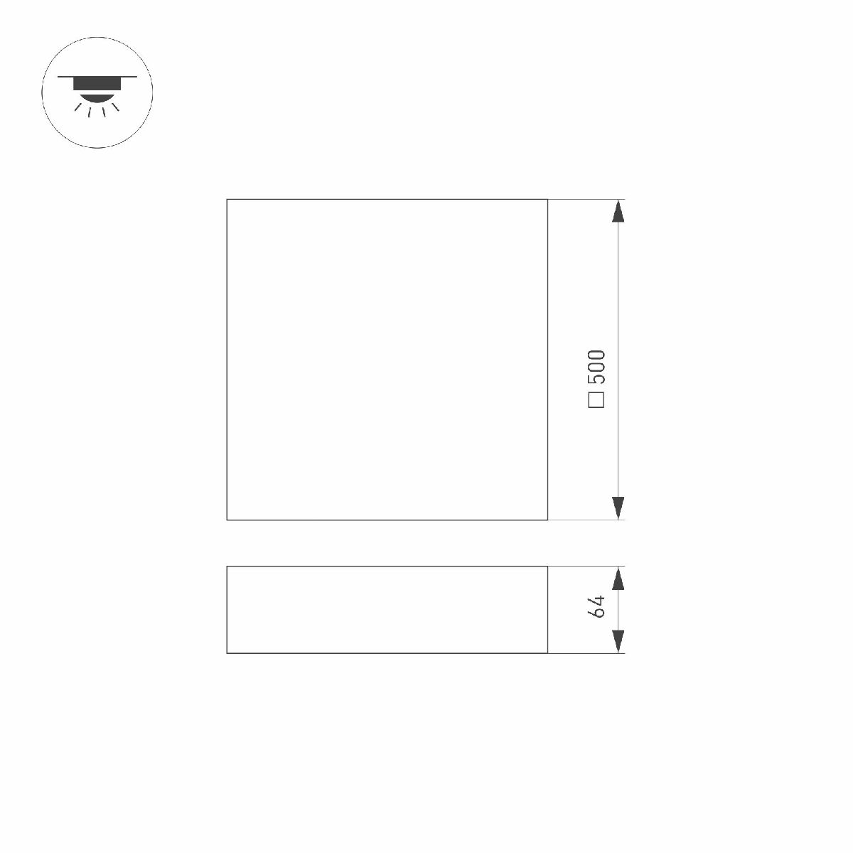 Потолочный светильник Arlight IM-QUADRO-EMERGENCY-3H-S500x500-54W Warm3000 (WH, 120 deg, 230V) 041042 в Санкт-Петербурге