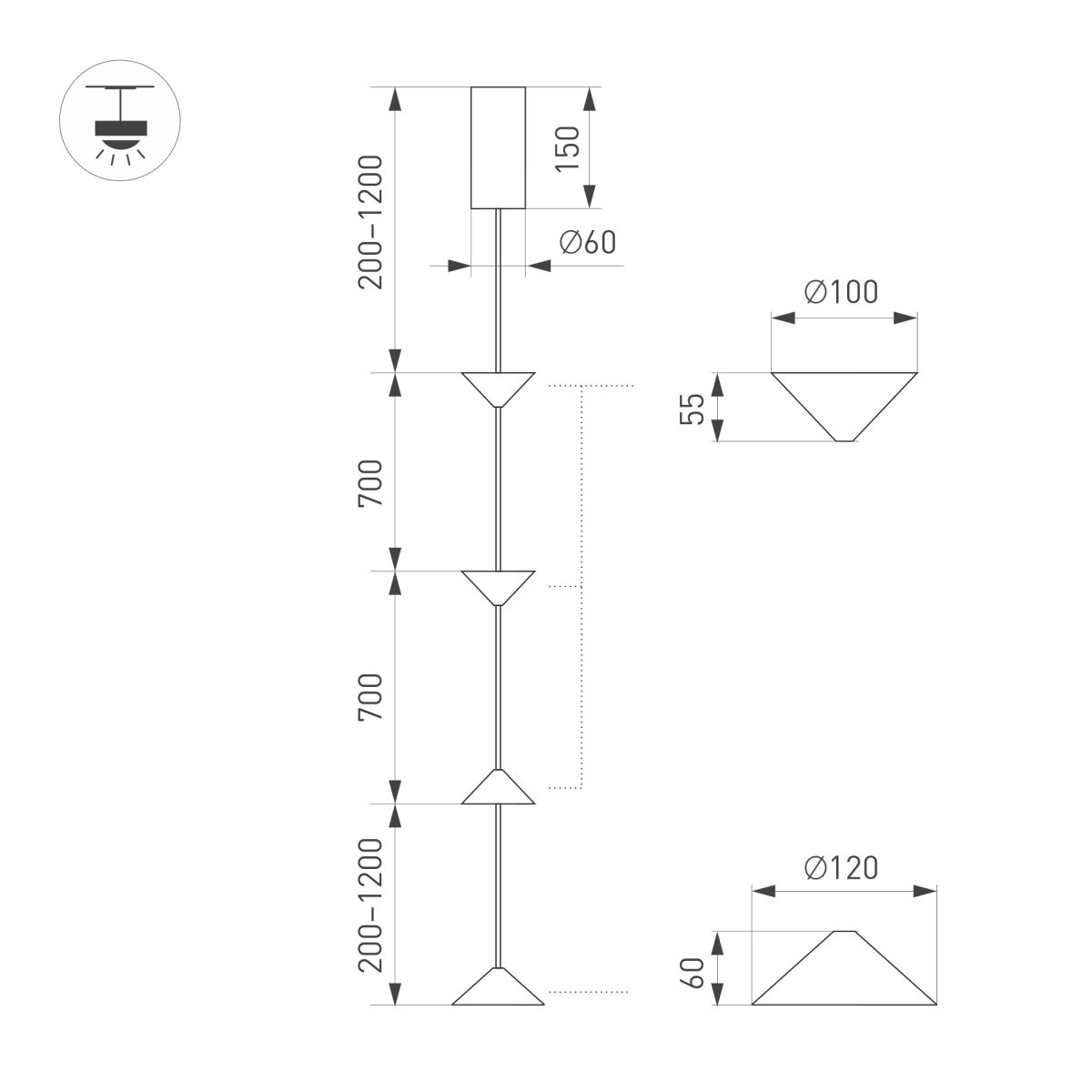 Подвесной Светильник Arlight SP-CALICE-SURFACE-R120-12W Warm2700 (BK, 110 deg, 230V) (IP20 Металл) 057772 в Санкт-Петербурге