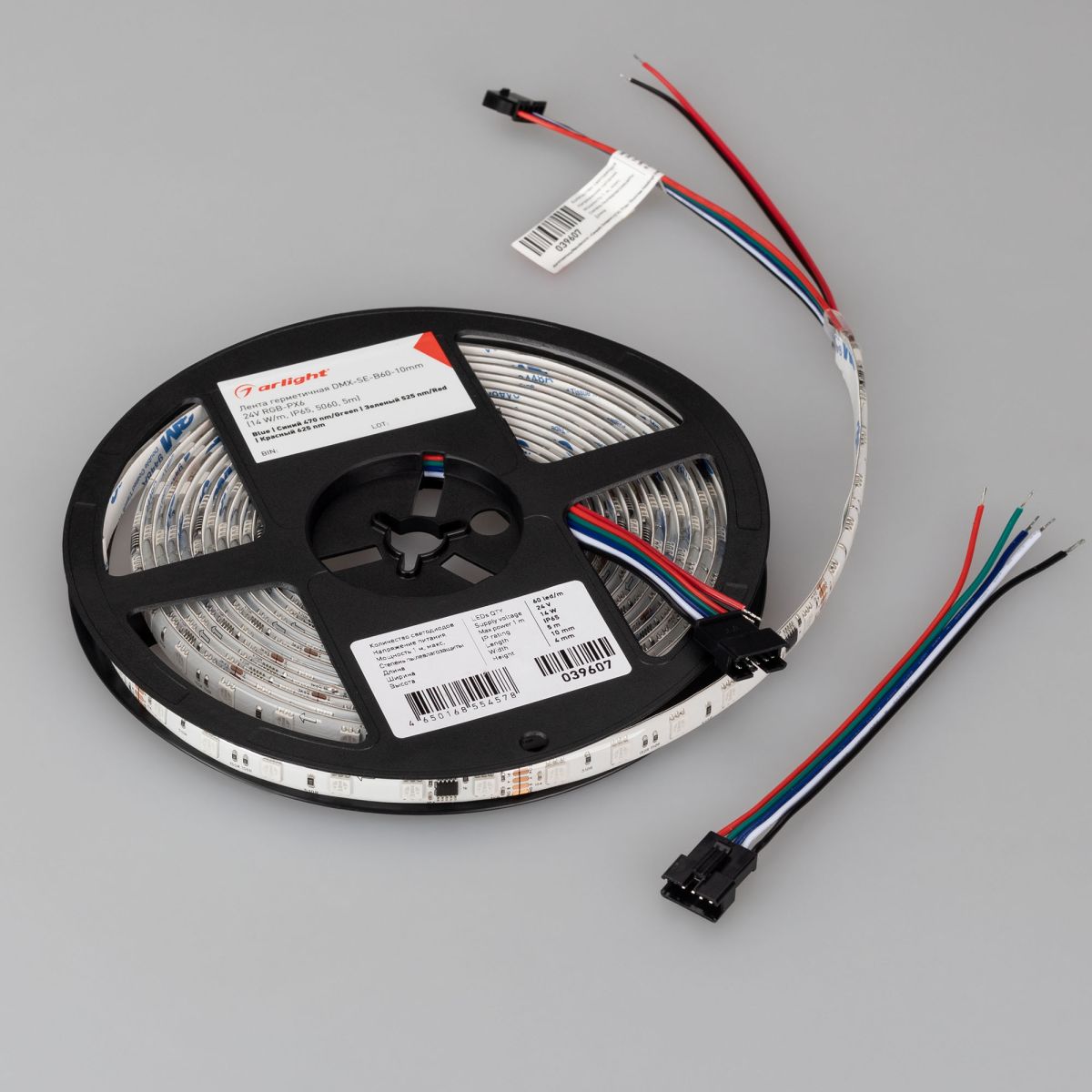 Светодиодная лента герметичная Arlight DMX-SE-B60-10mm 24V RGB-PX6 (14 W/m, IP65, 5m) 039607(1) в Санкт-Петербурге