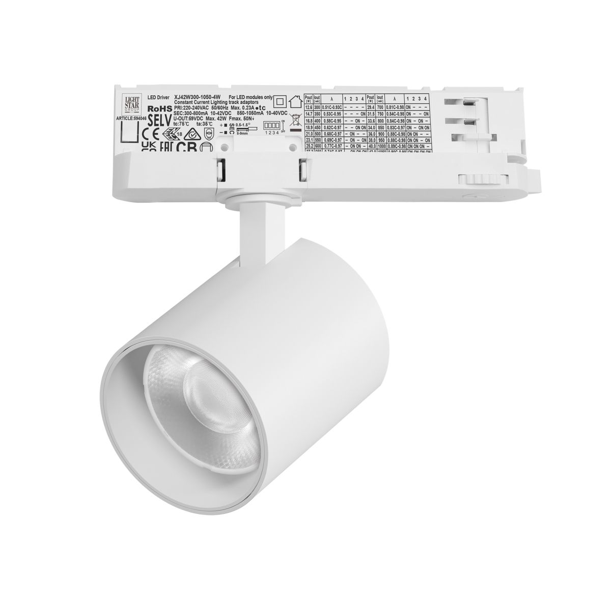 Трековый трехфазный светильник Quattro LED 36G с адаптером Lightstar Alta Base A5446QT36G в #REGION_NAME_DECLINE_PP#