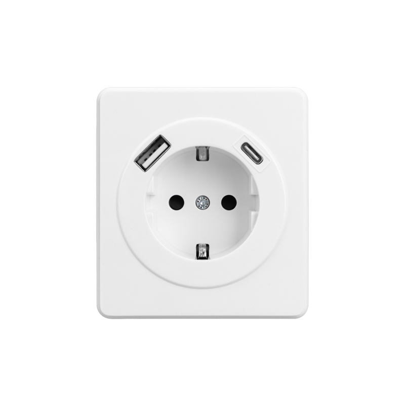 Розетка ROUND 1-ая с/з с/у з/ш 16А с USB A+C быстрой зарядки 5В/3А перламутр KRANZ KR-78-0704-1 в #REGION_NAME_DECLINE_PP#