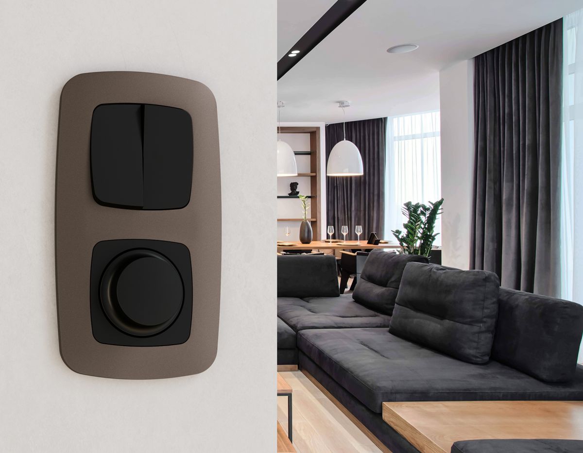 Комплект механизма 2-клавишного перекрестного выключателя Ambrella Volt 10A-250V OMEGA MO803030 Черный матовый QUANT (OP8030, VM125) в Санкт-Петербурге