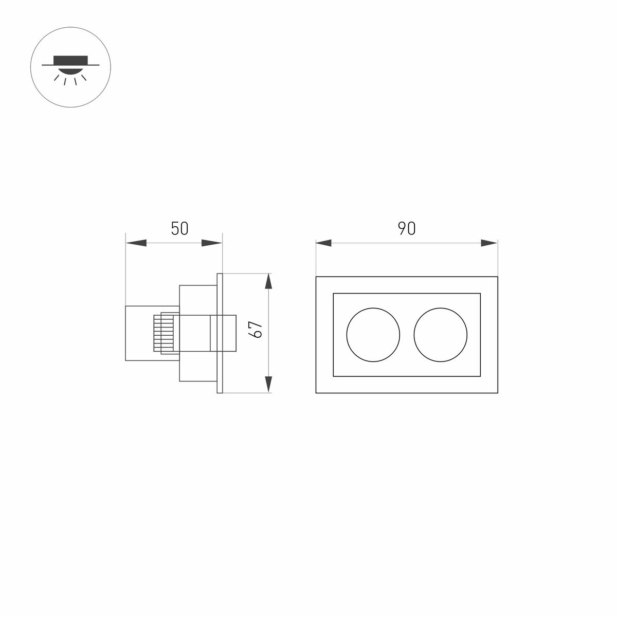 Встраиваемый светильник Arlight MS-Orient-Built-Turn-TC-S67x90-5W Warm3000 034876 в Санкт-Петербурге