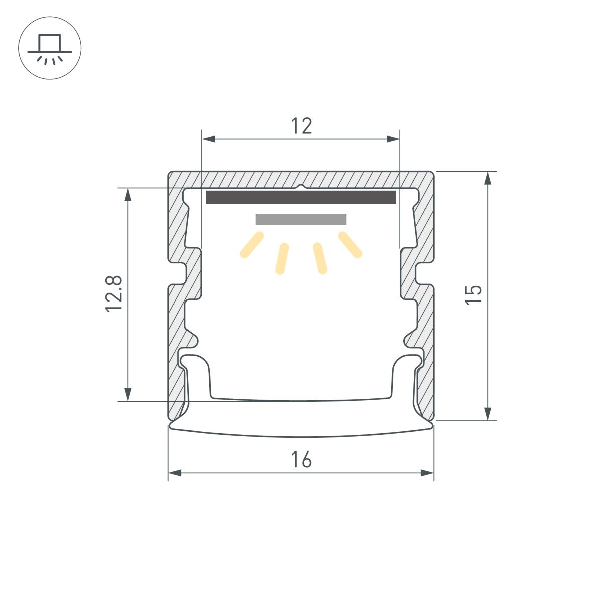 Профиль Arlight FANTOM-BENT-W16-TOP-2000 ANOD (Алюминий) 064488 в Санкт-Петербурге