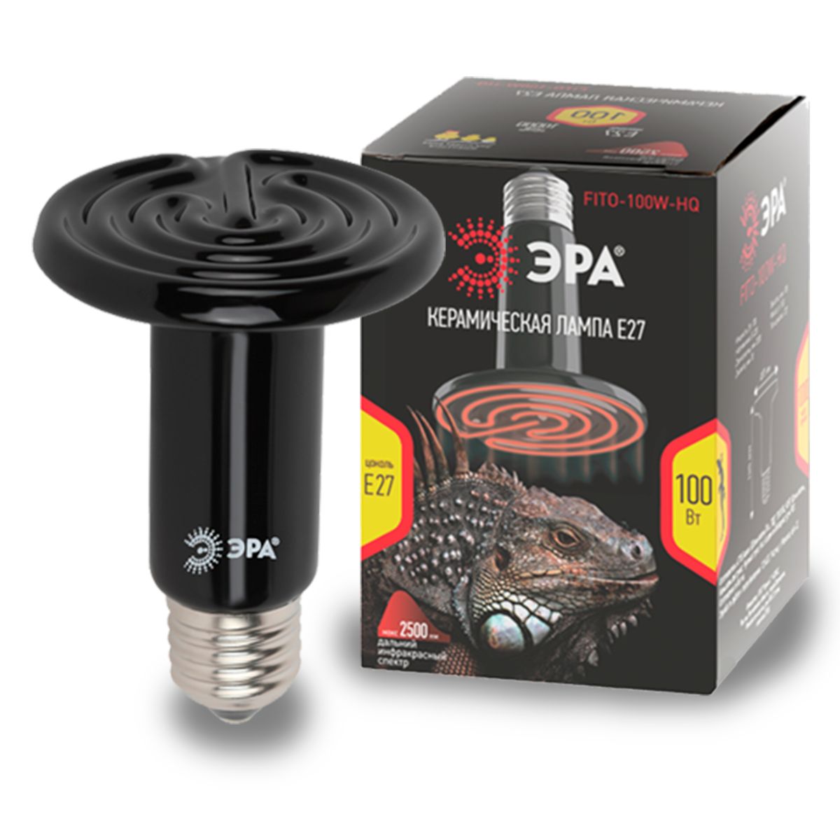 Инфракрасная лампа для брудера, рептилий Эра CeramiHeat FITO-100W-НQ Б0052715 в Санкт-Петербурге