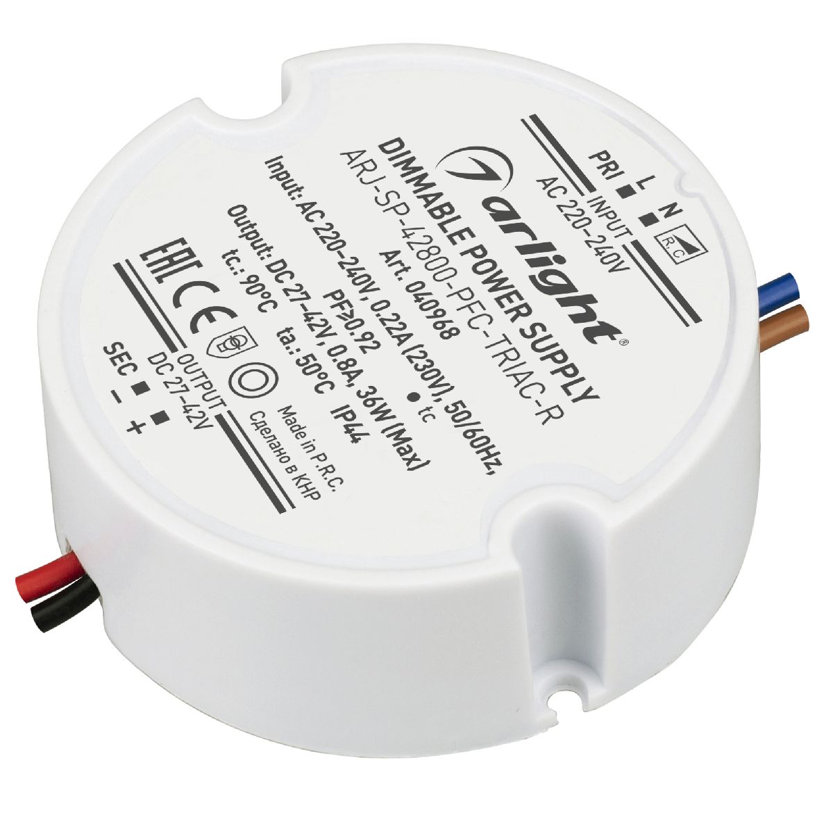 Блок питания Arlight ARJ-SP-42800-PFC-TRIAC-R (36W, 27-42V, 800mA) 040968 в Санкт-Петербурге