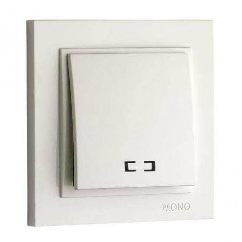 Выключатель одноклавишный с подсветкой Mono Electric Despina 10А 250В белый 102-190025-101 в Санкт-Петербурге