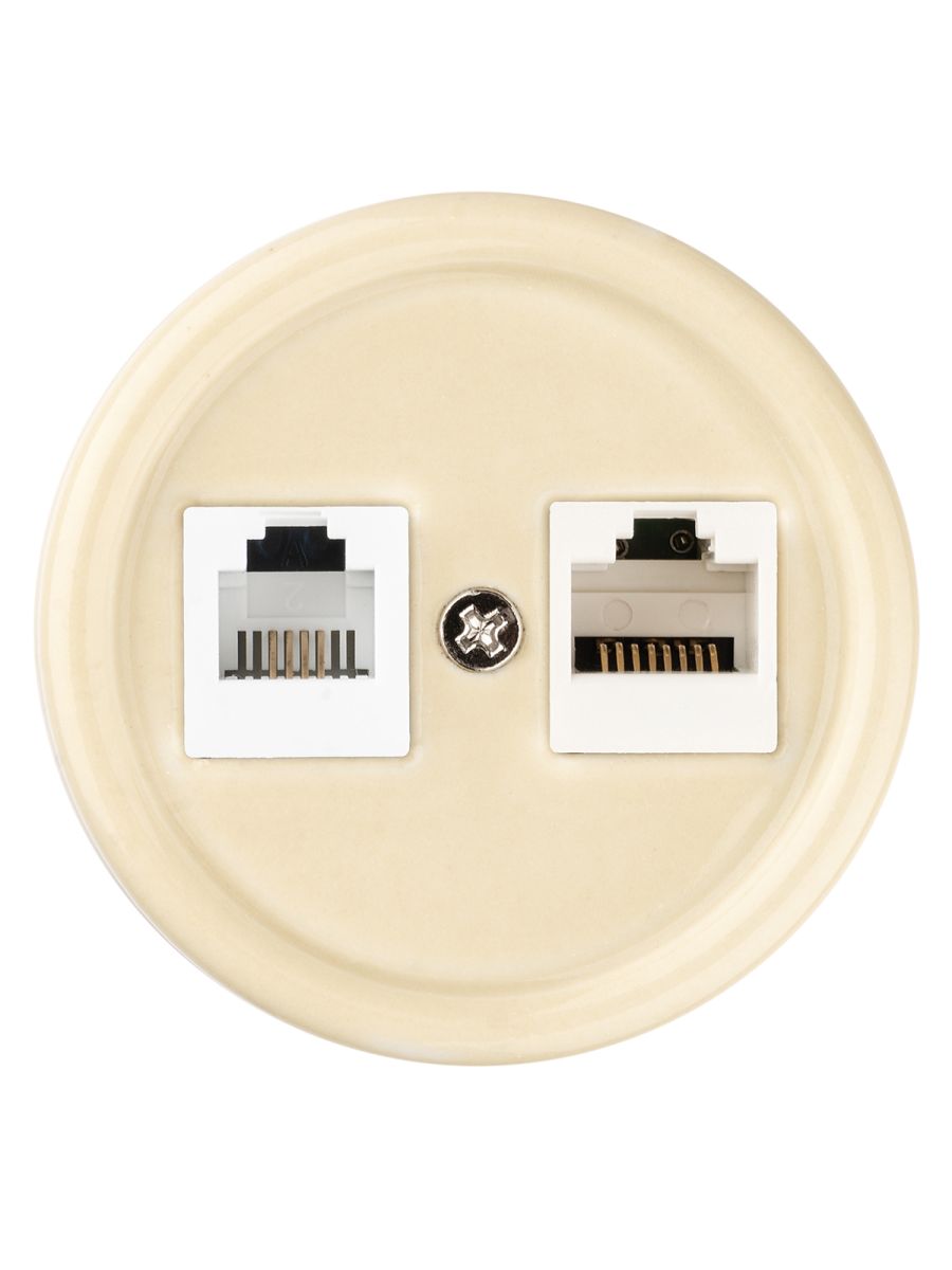 Розетка телефонная RJ11 + компьютерная RJ45 сл. кость Болонь TDM Electric SQ1820-0352 в #REGION_NAME_DECLINE_PP#