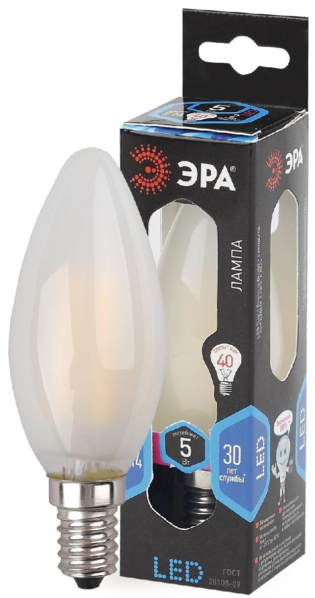 Лампа светодиодная Эра E14 5W 4000K F-LED B35-5W-840-E14 frost Б0027926 в Санкт-Петербурге