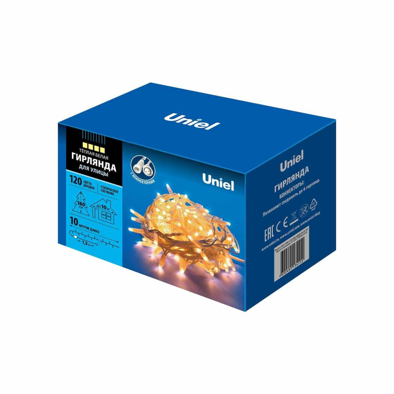 Уличная светодиодная гирлянда (UL-00007203) Uniel  220V теплый белый ULD-S1000-120/SWK Warm White IP67 в #REGION_NAME_DECLINE_PP#