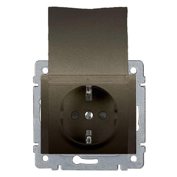 Розетка 2К+3 Legrand Galea Life 16A 250V с/з со шторками крышкой автоматические клеммы темная бронза 771264 в Санкт-Петербурге