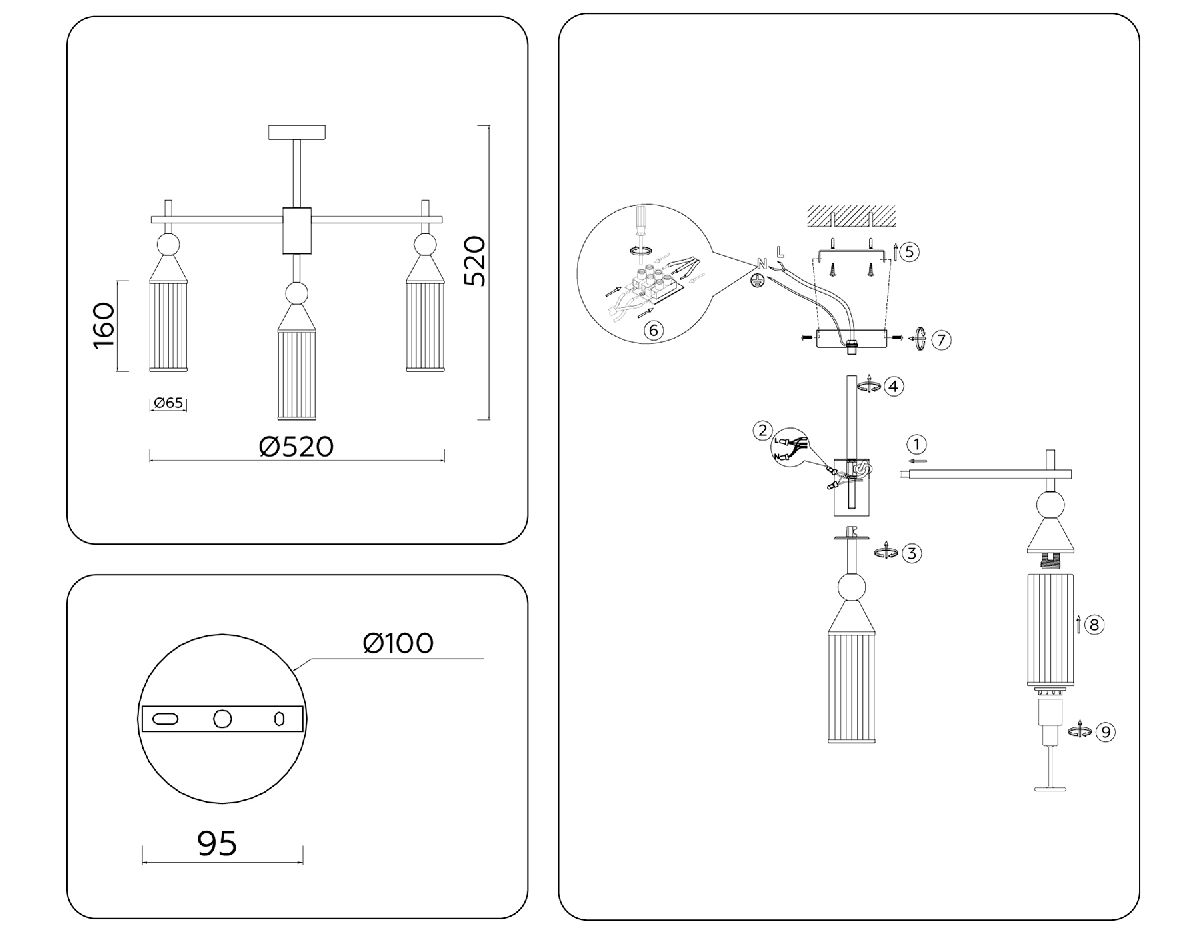 Люстра на штанге Ambrella Light High Light Heigh Light LH55256 в Санкт-Петербурге