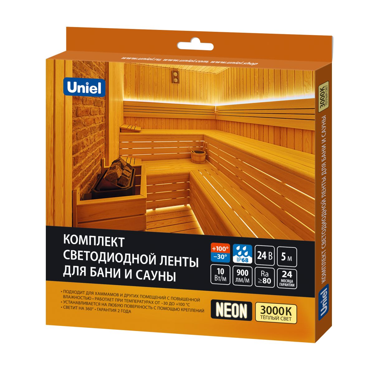 Комплект гибкого неона Uniel ULS-N40-2835-120LED/m-16mm-IP68-DC24V-10W/m-5M-3000K NEON SET01 UL-00012843 в #REGION_NAME_DECLINE_PP#