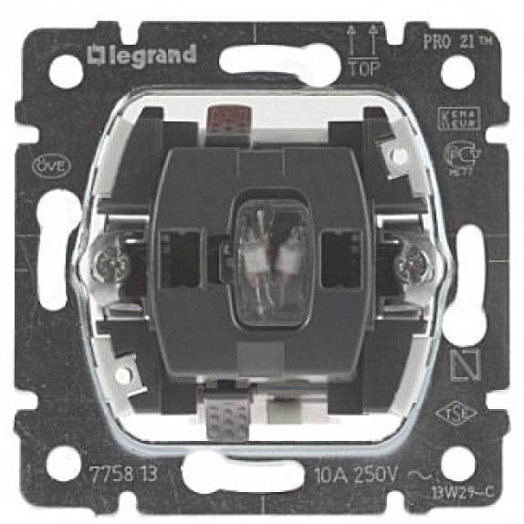 Выключатель одноклавишный кнопочный Legrand Galea Life 10A 250V с подсветкой 775813 в #REGION_NAME_DECLINE_PP#