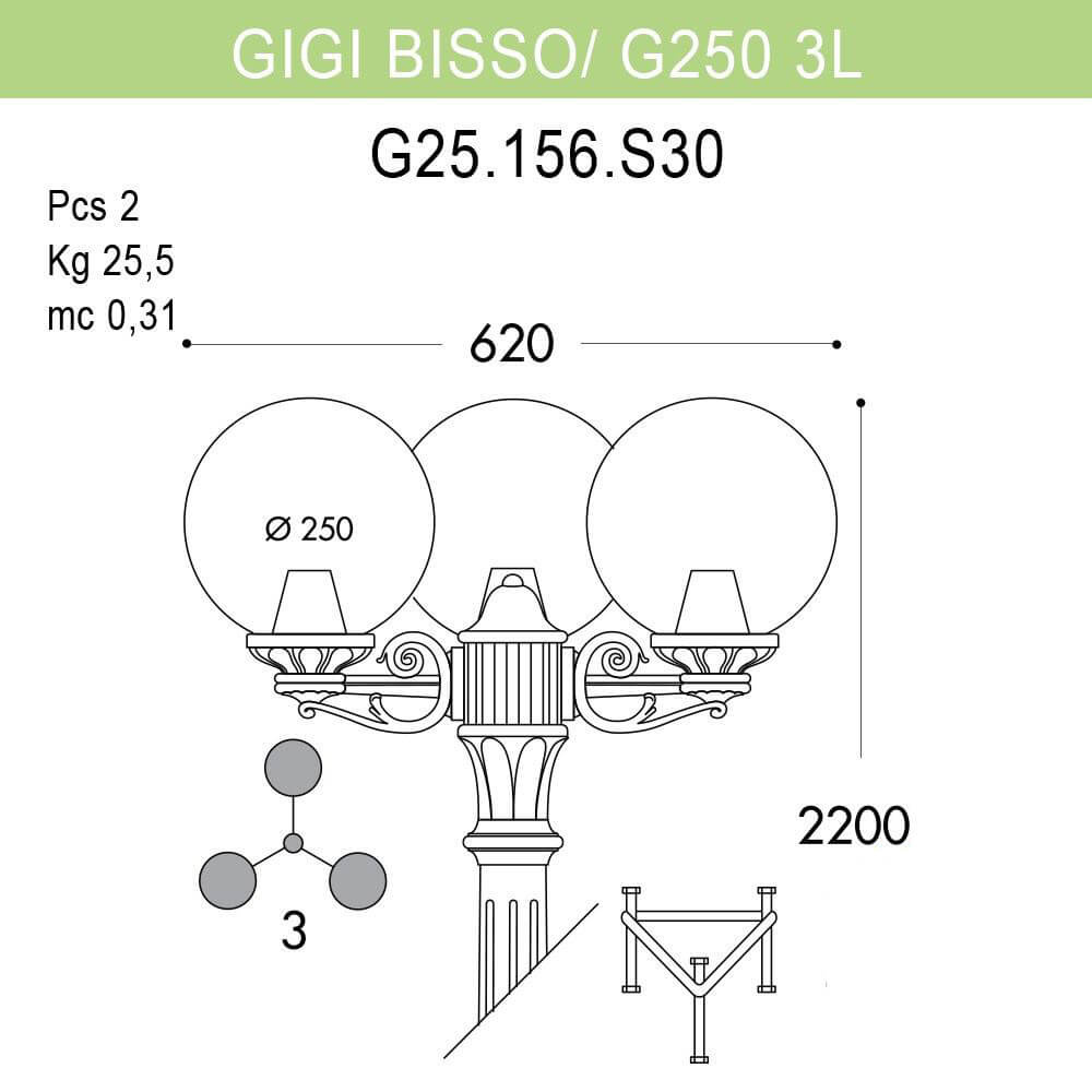 Уличный фонарь Fumagalli Gigi Bisso/G250 G25.156.S30.AYE27 в Санкт-Петербурге