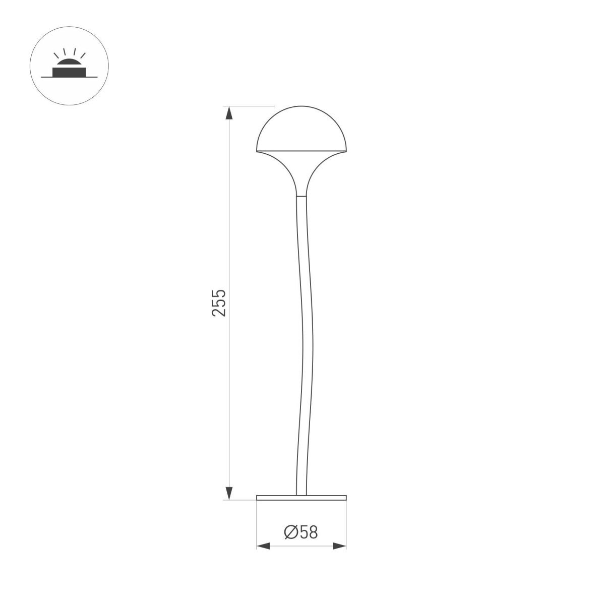 Ландшафтный светильник Arlight KT-MUCENA-BOLL-A-H250-1W Warm3000 (WH, 85 deg, 24V) 050668 в Санкт-Петербурге