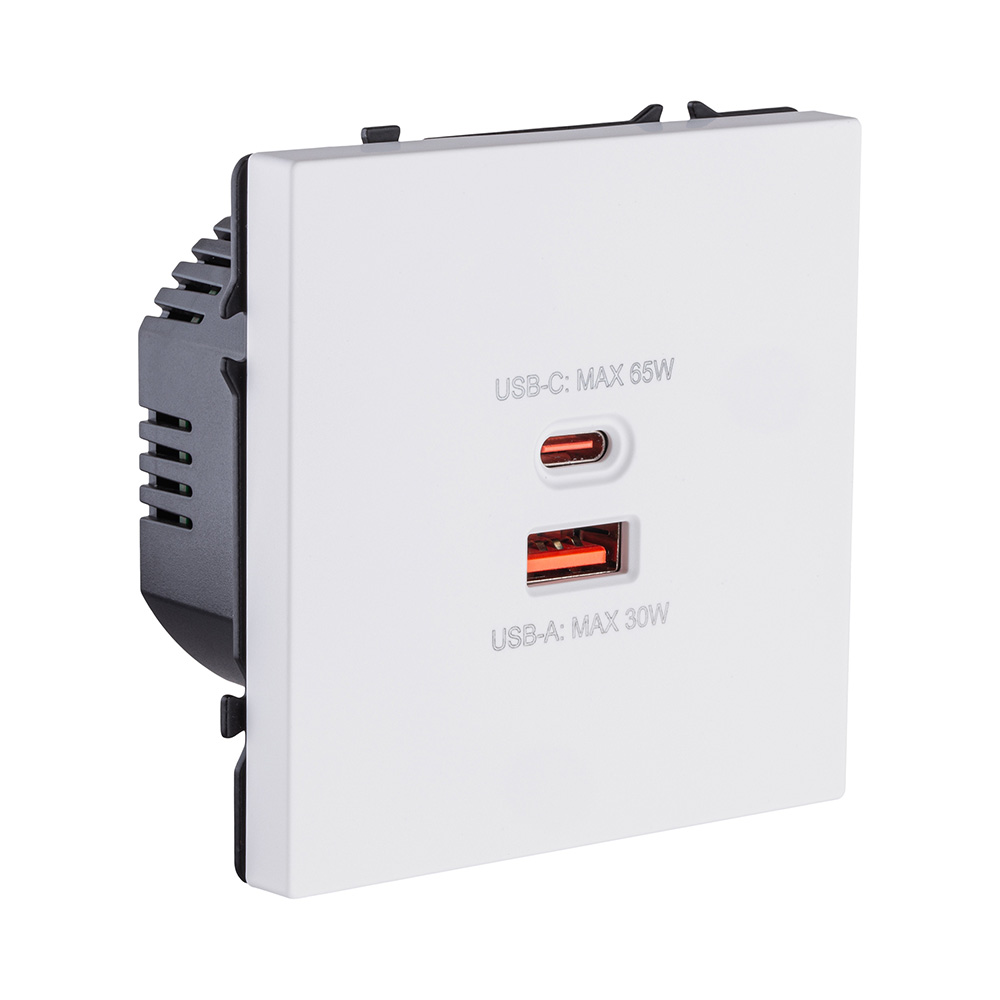 Розетка USB A+C 65W, белый матовый Kollinger Eclipse EC-024WH в #REGION_NAME_DECLINE_PP#
