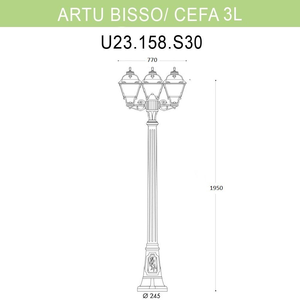 Уличный фонарь Fumagalli Artu Bisso/Cefa 3L U23.158.S30.BXF1R в Санкт-Петербурге