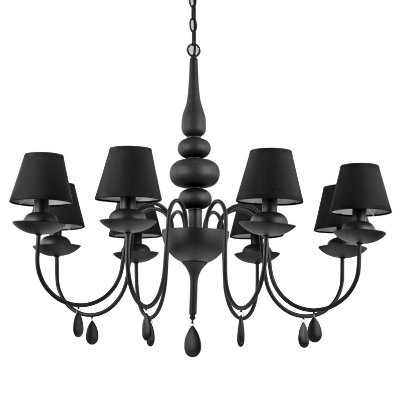 Подвесная люстра Ideal Lux Blanche SP8 Nero 111896 в #REGION_NAME_DECLINE_PP#