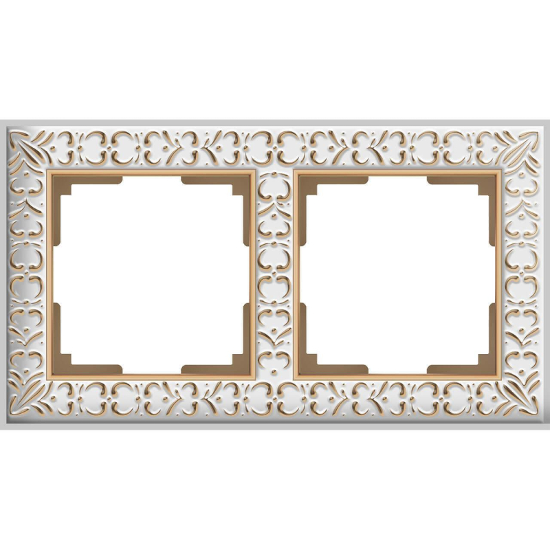 Рамка Werkel Antik на 2 поста белое золото WL07-Frame-01 4690389099182 в Санкт-Петербурге