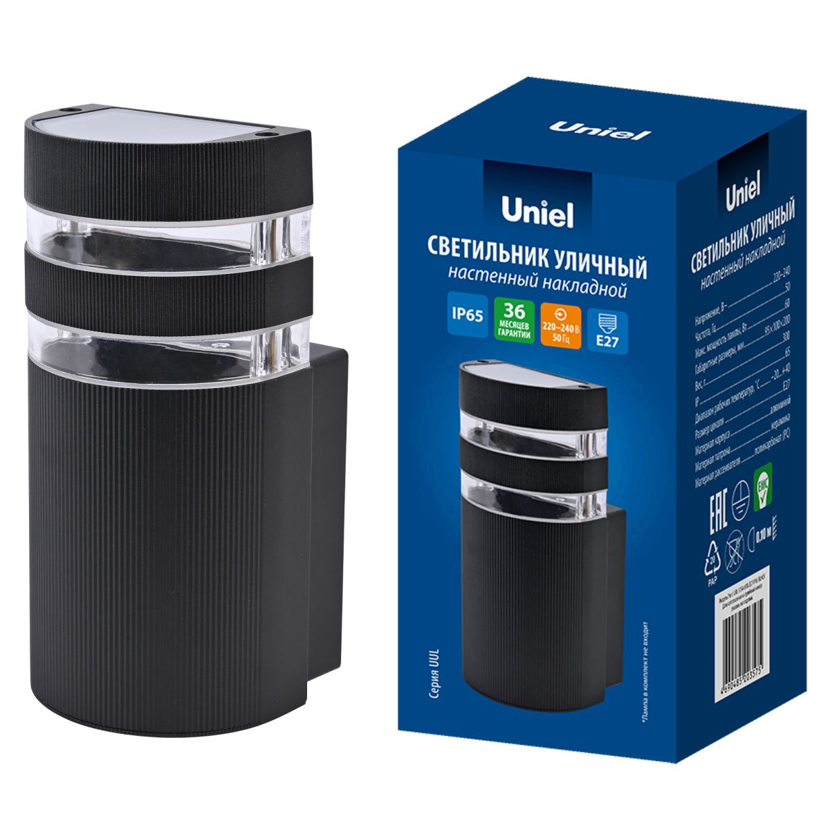 Уличный настенный светильник Uniel UL-00013476 UWL-K03R 60W/E27 IP65 WHITE в #REGION_NAME_DECLINE_PP#