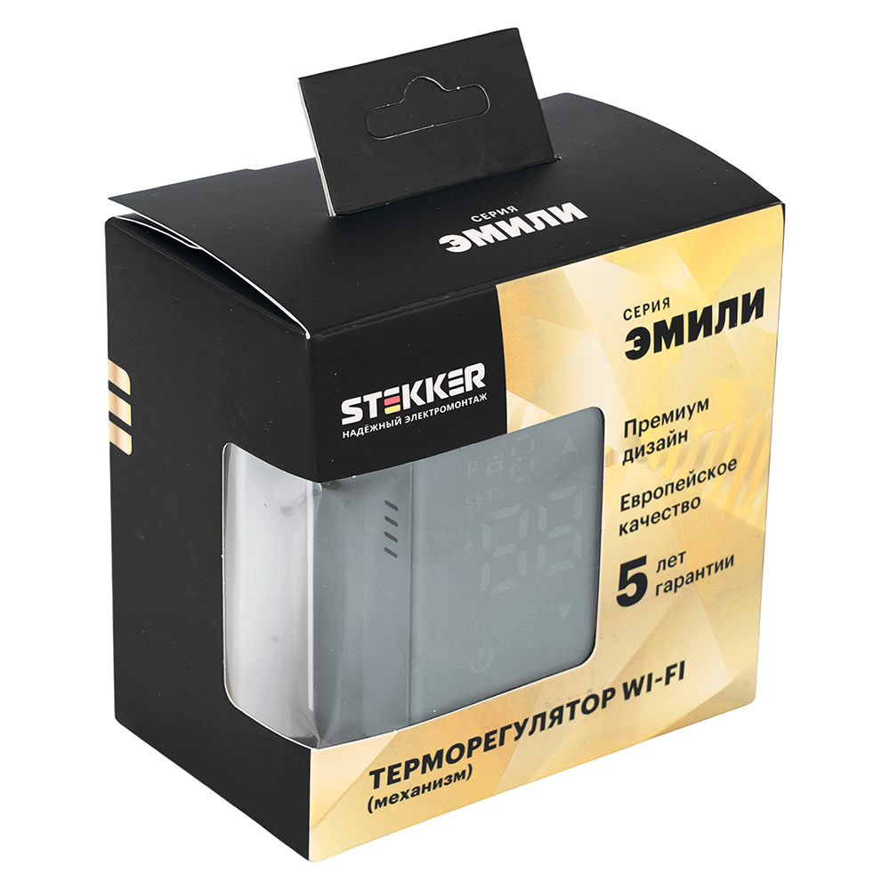 Терморегулятор Wi-Fi (механизм) Stekker Эмили RSW00-5119-10 платиново-серый soft touch 50378 в #REGION_NAME_DECLINE_PP#