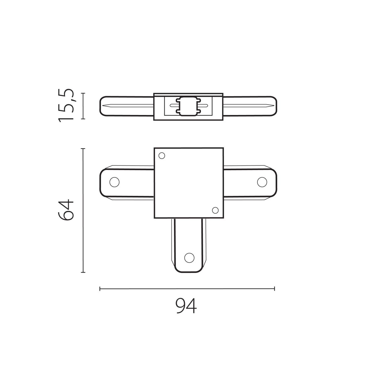 Соединитель трековый T-образный к 50202X-P, 50203X-P Lightstar Barra 502136-P в Санкт-Петербурге