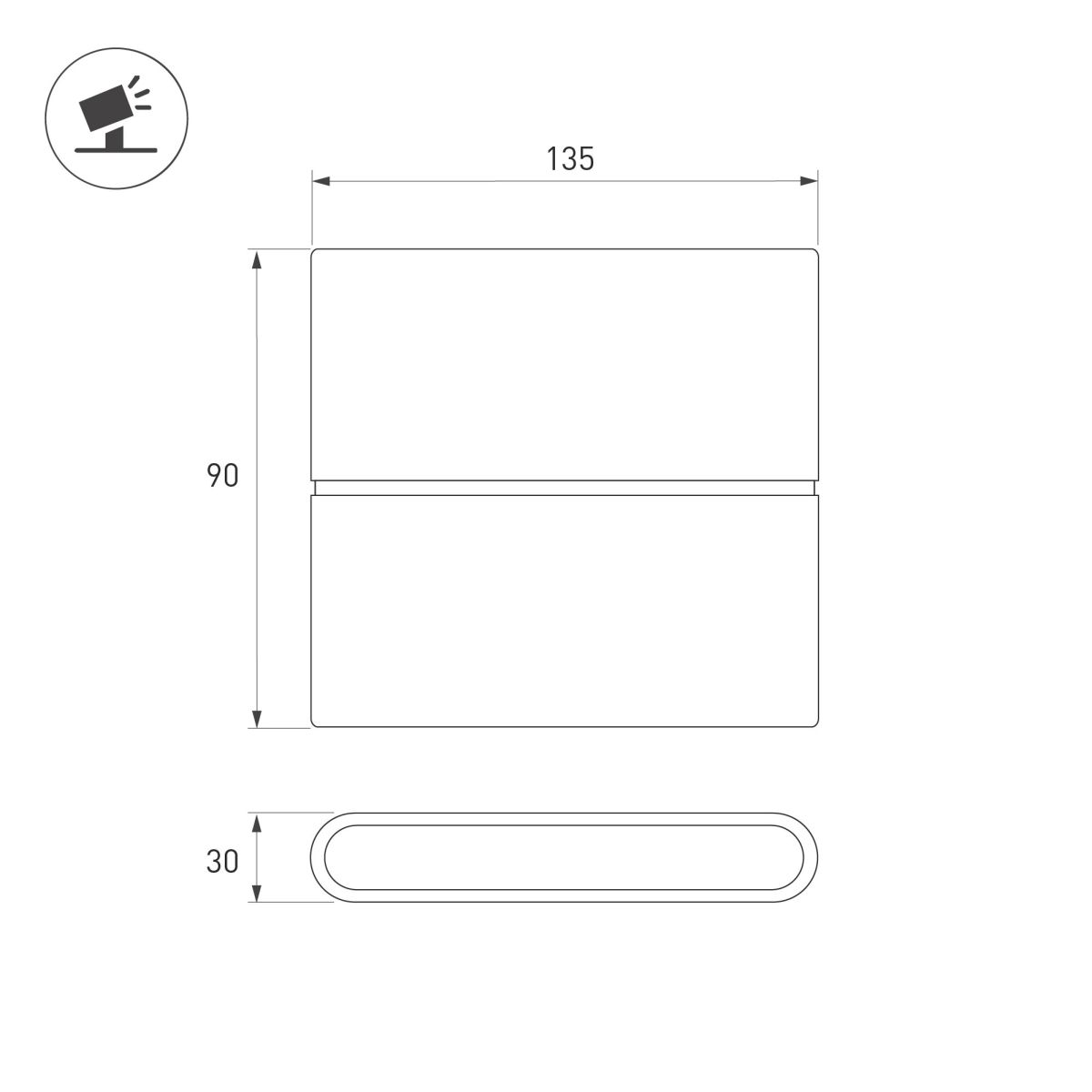 Уличный настенный светильник Arlight SP-FLAT-S135x90-2x3W Day4000-MIX (Черный, 75 deg, 230V) (IP65 Металл) 060679 в #REGION_NAME_DECLINE_PP#