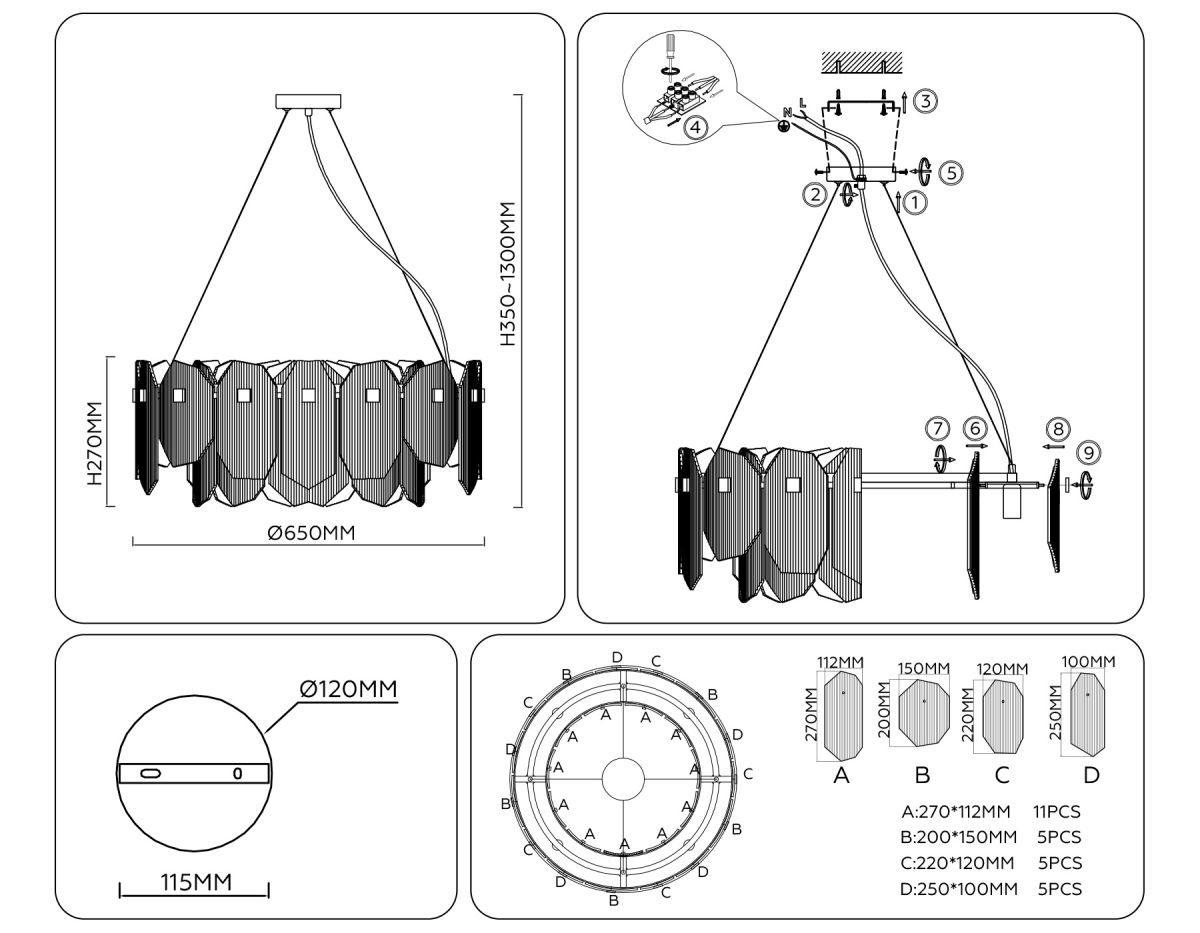 Подвесная люстра Ambrella Light High Light Crystal LH31203 в Санкт-Петербурге