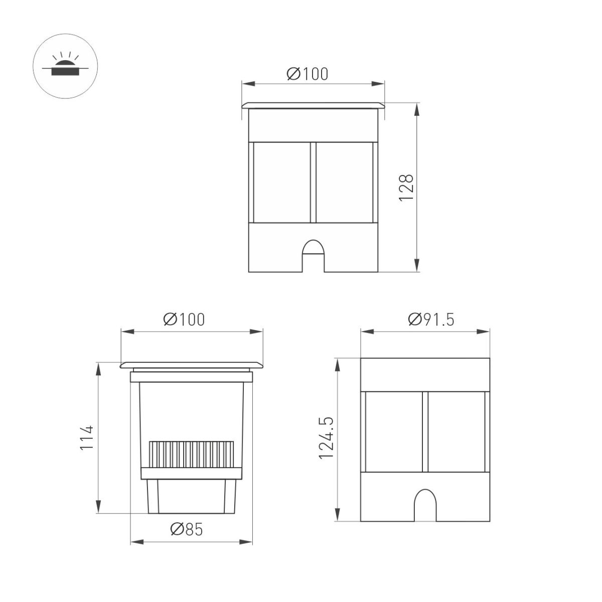 Ландшафтный современный Arlight LTD-DAFNA-GROUND-R100-6W Day4000 (SL, 45 deg, 230V) (IP67 Металл) 061184 в #REGION_NAME_DECLINE_PP#