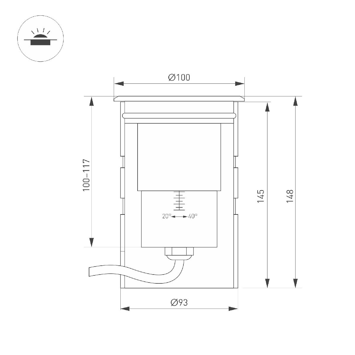 Грунтовый светильник Arlight ART-GROUND-ZOOM-R100-15W Warm3000 038172 в Санкт-Петербурге