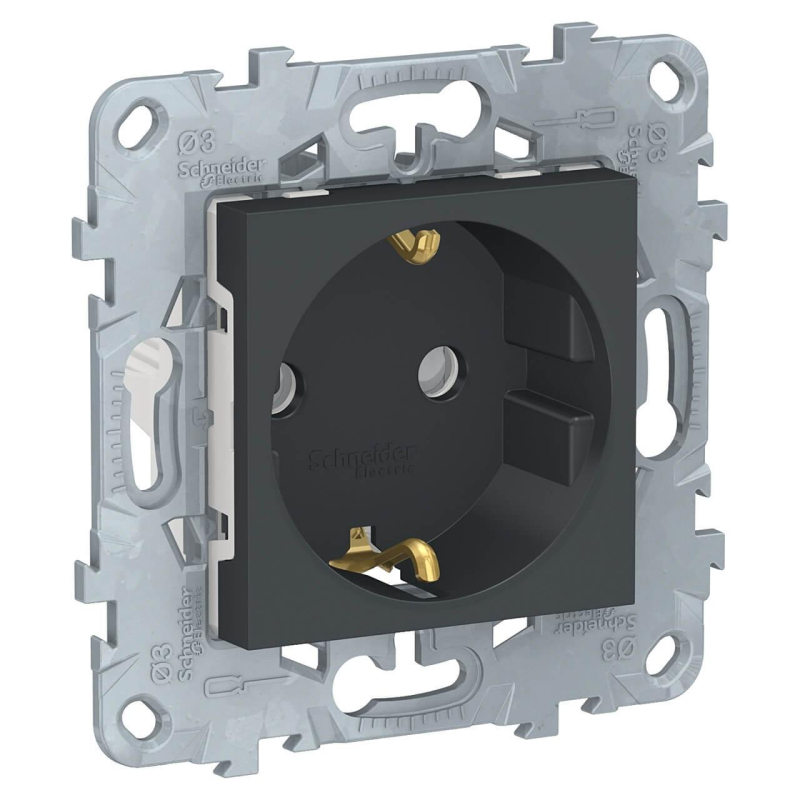 Розетка Schneider Electric Unica New с/з со шторками 16A 250V NU503754 в Санкт-Петербурге