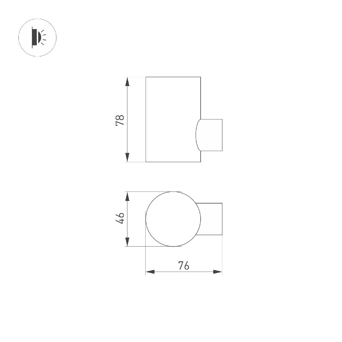 Уличный настенный светильник Arlight LGD-RAY-WALL-R46-3W Warm3000 033310(1) в Санкт-Петербурге