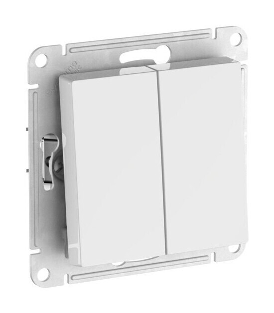 Выключатель 2-клавишный IP44, сх.6, 10АХ,мех., быстрозажим. клем. Systeme Electric AtlasDesign Aqua Белый ATN440151S в Санкт-Петербурге