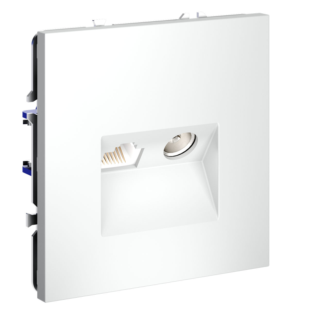 Розетка телевизионная встраиваемая Voltum S70 TV+RJ45 кат. 6, (белый матовый) VLS060702 в Санкт-Петербурге