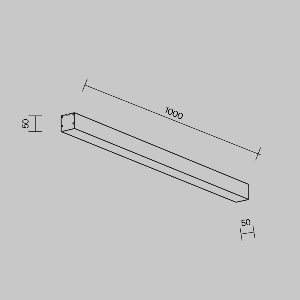Линейный накладной светильник Maytoni Technical 4000K 50x50 (Серебро, 1 м) LL311020 в Санкт-Петербурге