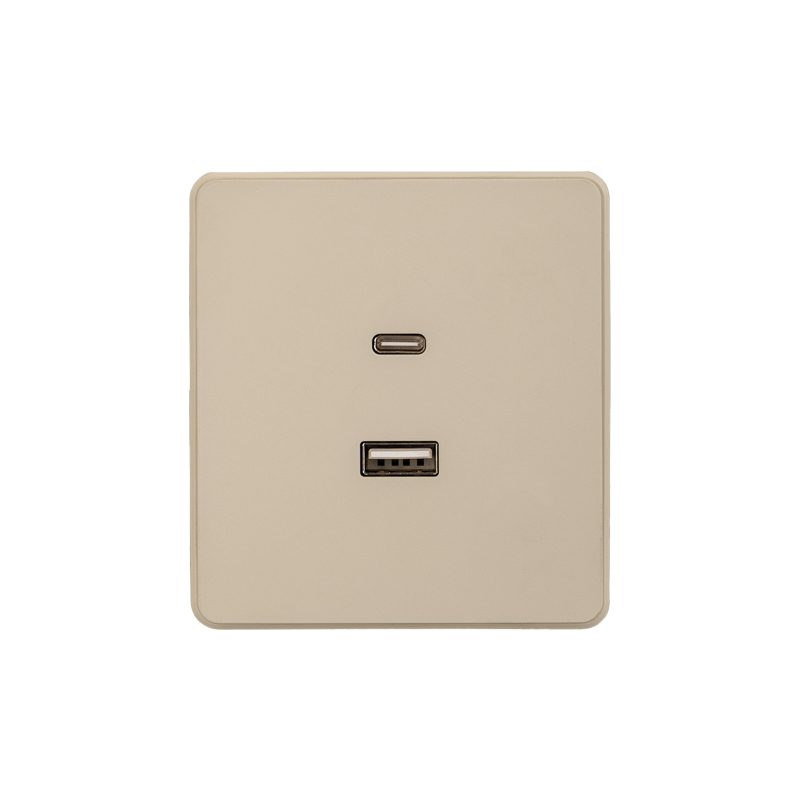Розетка ROUND USB-A+Type-C 3А с функцией быстрой зарядки шелк KRANZ KR-78-0734-7 в #REGION_NAME_DECLINE_PP#