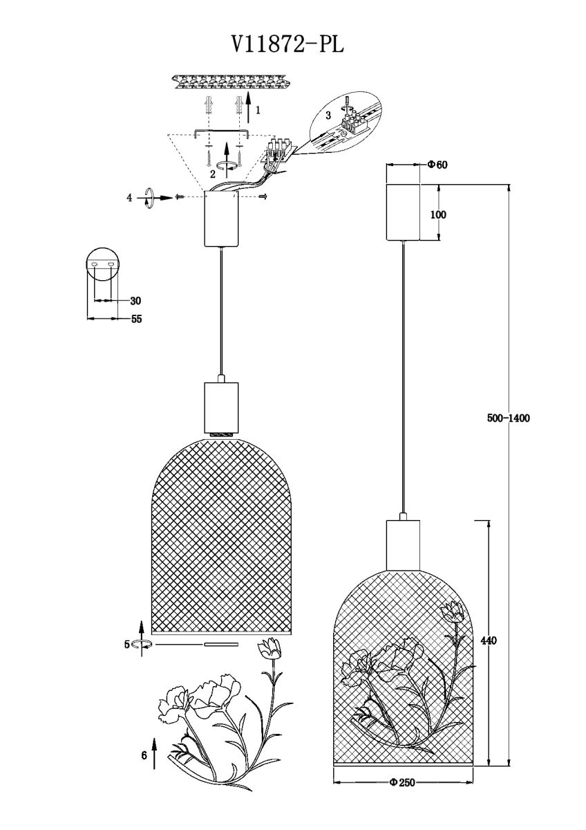 Подвесной светильник Moderli Ophelia V11872-PL в #REGION_NAME_DECLINE_PP#