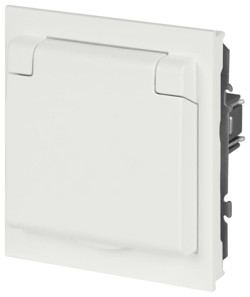 Розетка Эра Arktik 16-2103-08 с заземлением 2P+E Schuko со шторками с крышкой 16А-250В белый матовый Б0070441 в Санкт-Петербурге